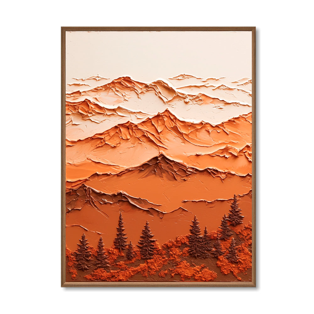 Majestic Mountain Serenity – Abstract Texture Landscape in Warm