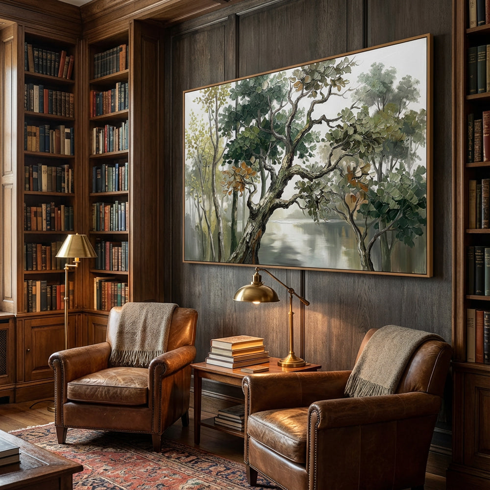 Forest Landscape Painting – Impressionist Palette Knife Style  Handcrafted Painting artwall