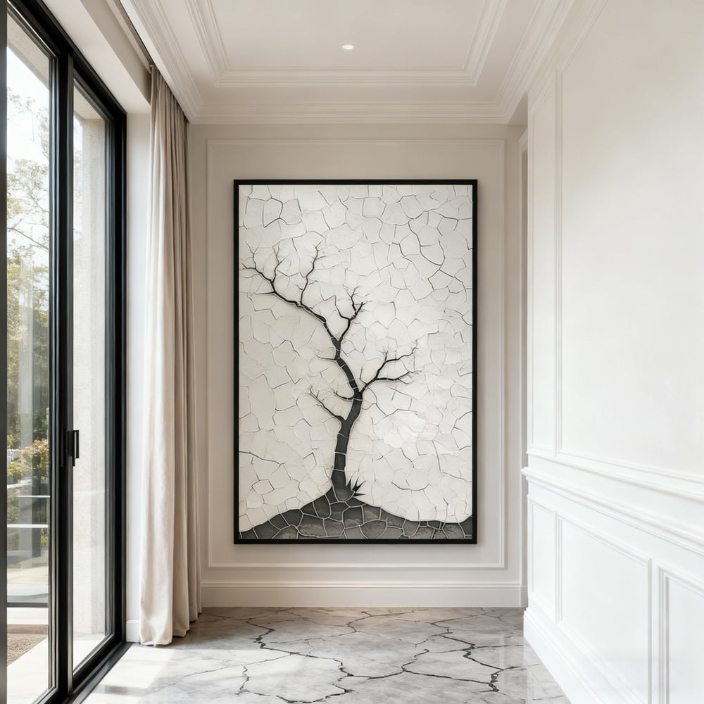 Solitary Tree Texture Art – Abstract Minimalism Wall Art