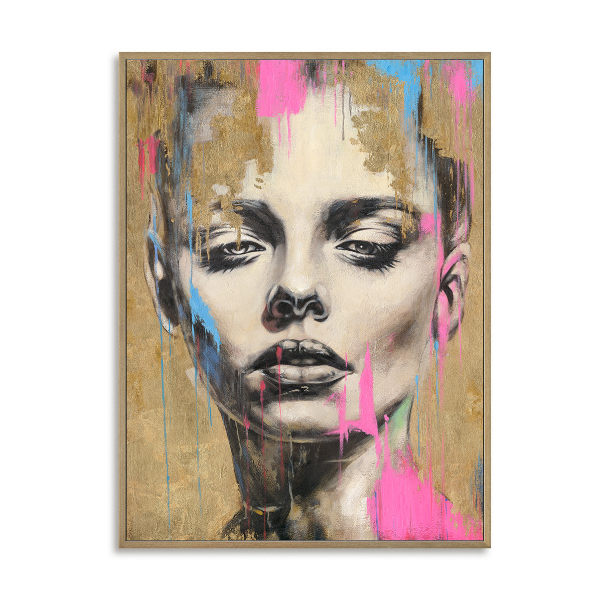 Handmade Abstract Portrait Painting Contemporary Face Art on Canvas