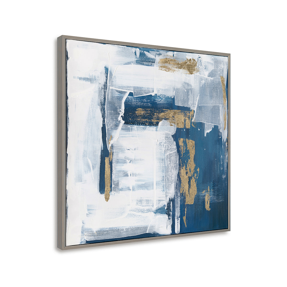 Bold navy strokes with golden accents evoke strength, elegance, and modern abstract luxury.