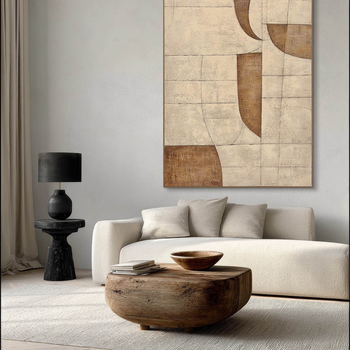 Geometric Harmony Handmade Abstract Canvas Painting