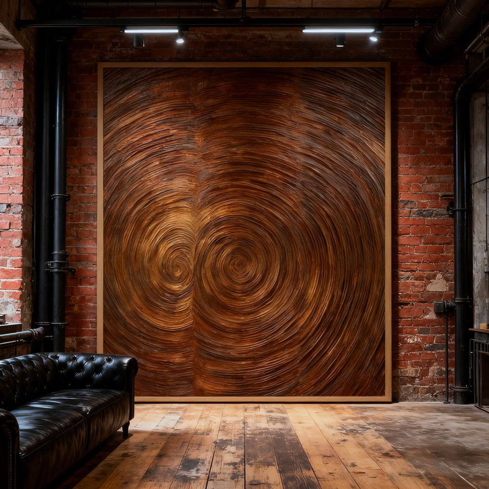 Spiral Wooden - Texture Art Theme, Abstract Style Hand - Painted Oil Painting Wall Art