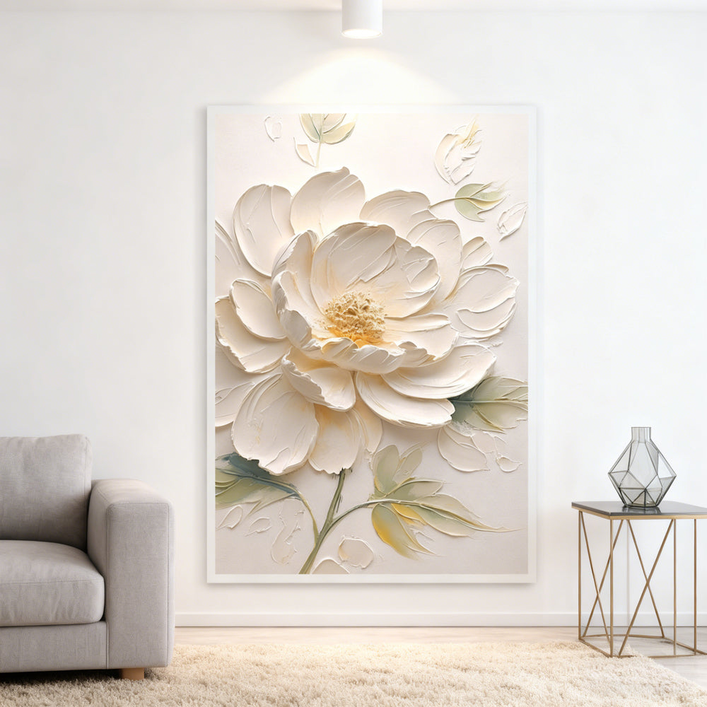 Elegant Blossom Texture Art – Impressionistic Floral Style Handmade Oil Painting Wall Art