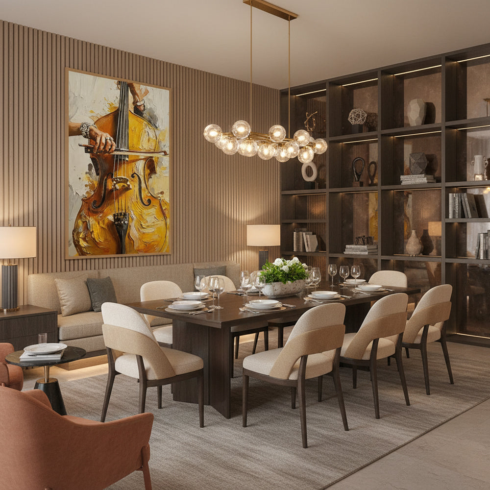 Rhythm of Strings – Impressionist Music Theme Handmade Oil Painting Wall Art