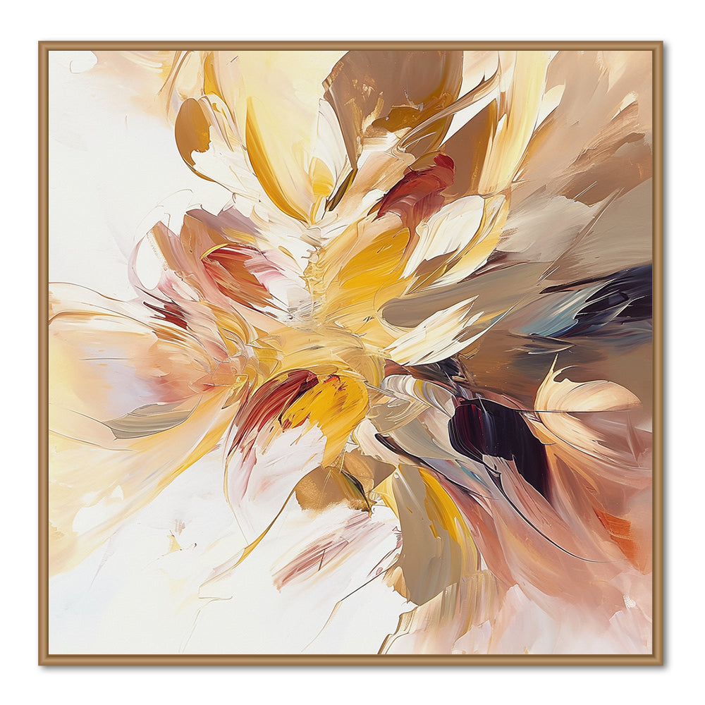 Radiant Bloom – Modern Abstract Floral Style Handmade Oil Painting Wall Art