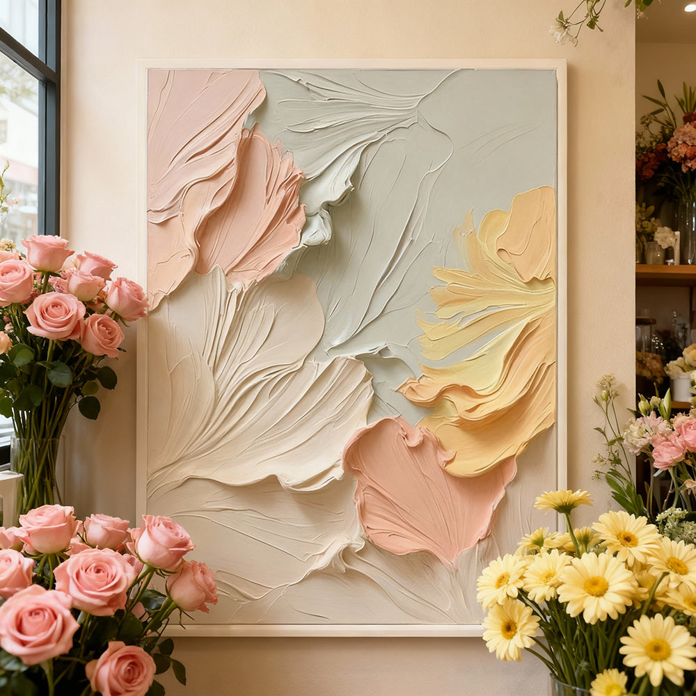 Poem of Clouds – Minimalist Abstract Texture Painting, Handmade Oil Wall Art for Modern Interior Decoration