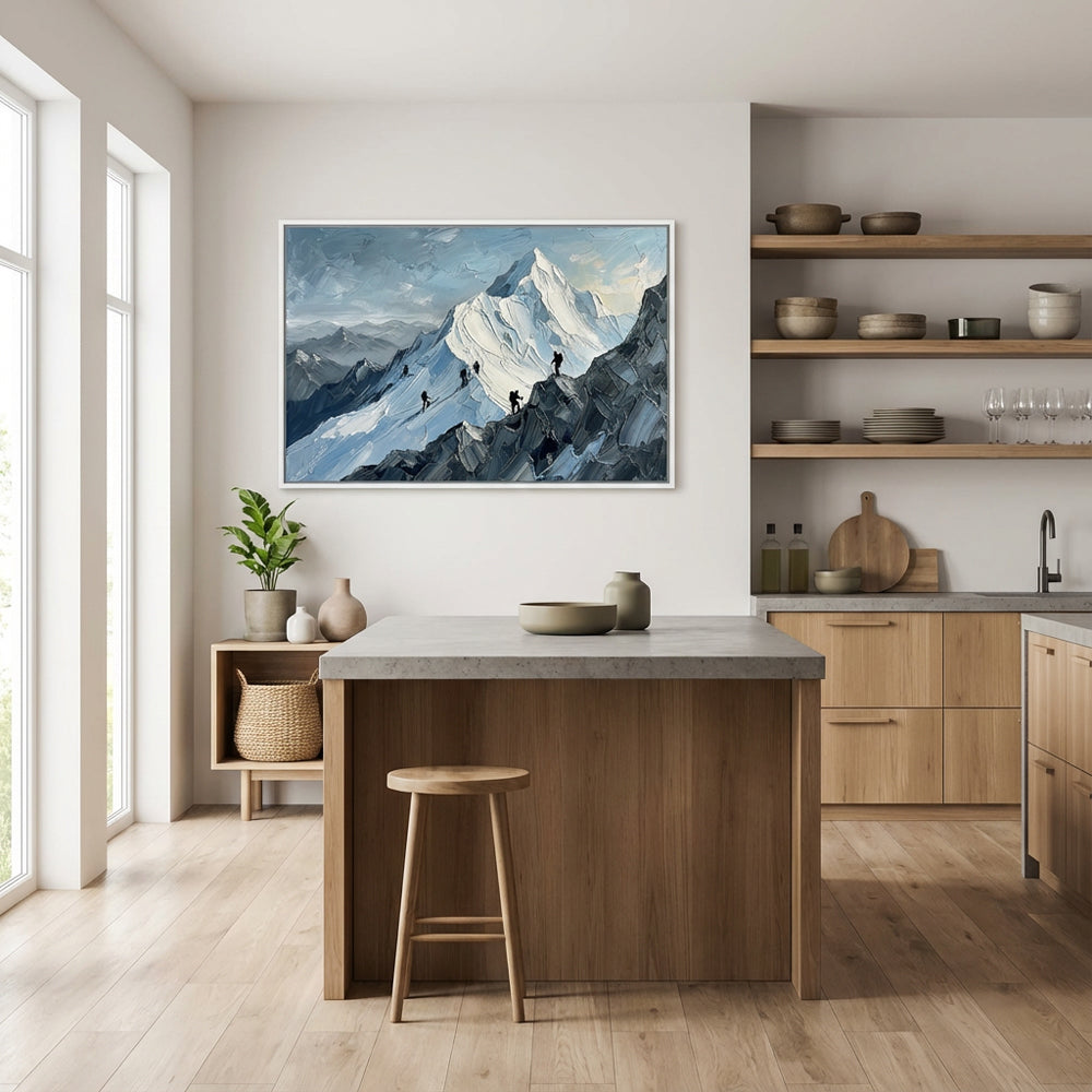 Ascend the Summit – Impressionist Alpine Expedition Oil-Style Artwork Handcrafted Painting