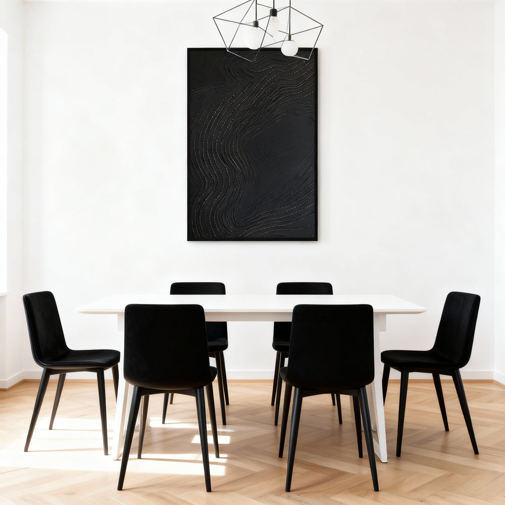 Flow Line Pattern Theme Painting – Minimalist Abstract Style Handmade Texture Wall Art