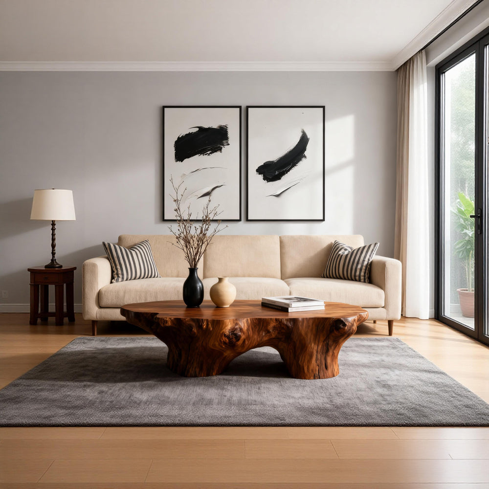 Monochrome Brushstroke Duo – Minimalist Abstract Style Handmade Oil Painting Wall Art (Set of 2)