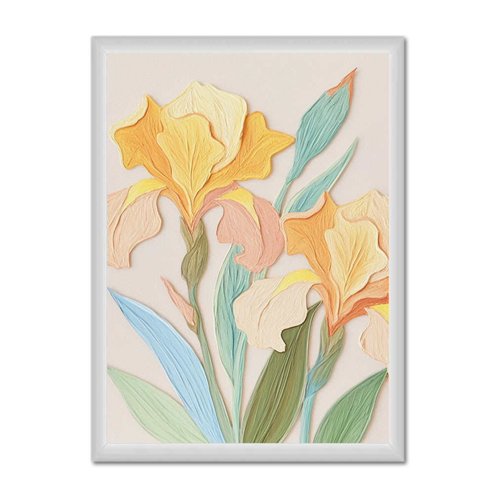 Summer Iris Garden - Impressionist Style Hand-Painted Oil Painting