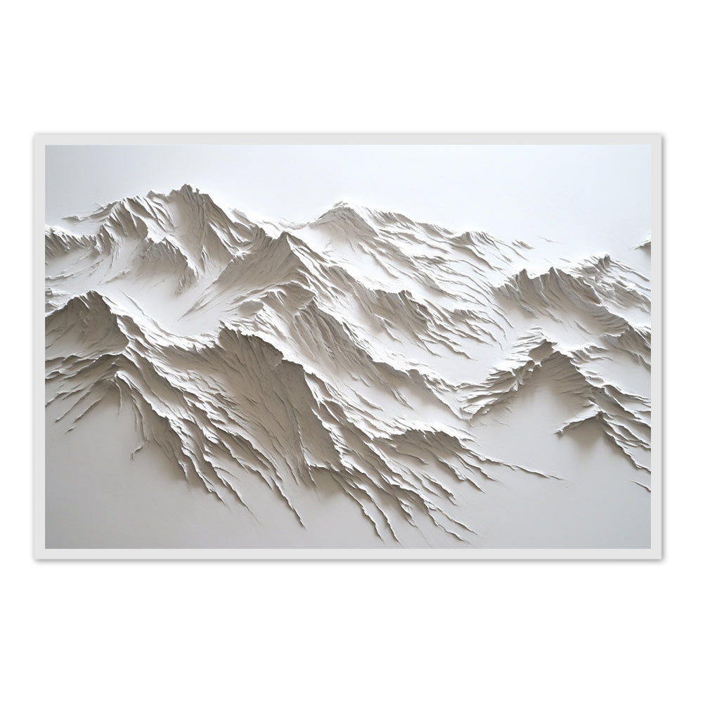 Mountain Landscape Paper Relief Art, 3D Wall Art, Handcrafted Mountain Design