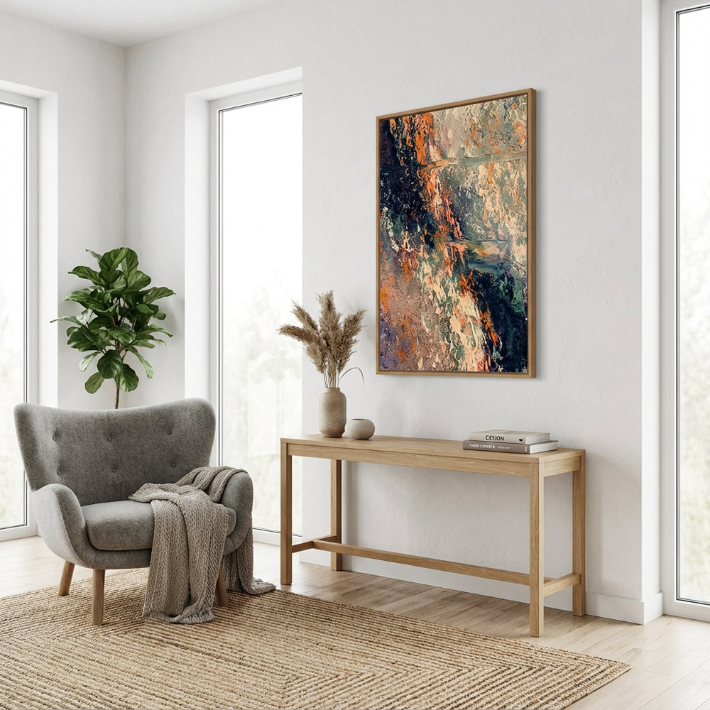 Chromatic Drift — Contemporary Abstract Textured Handmade Oil Painting Wall Art