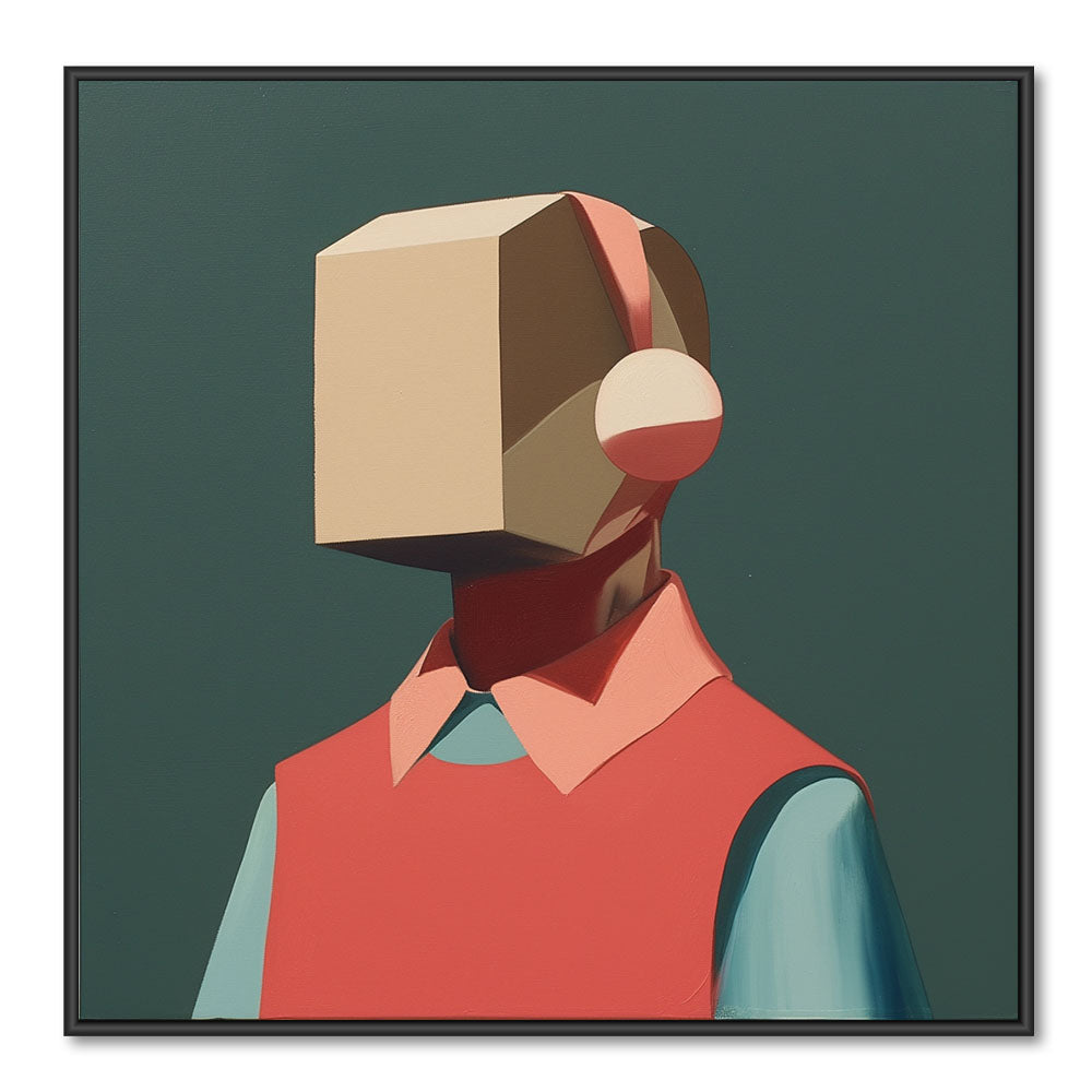 Cubed Mind – Modern Abstract Figurative Style Handmade Oil Painting Wall Art