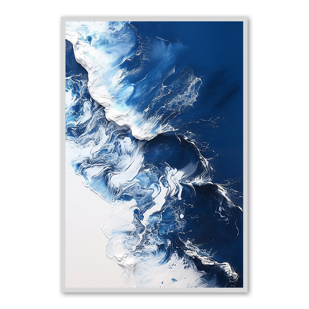 Ocean Wave Surge Theme Painting – Modern Abstract Style Handmade Texture Wall Art