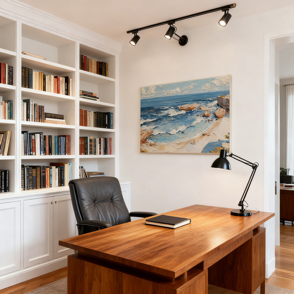 Coastal Beach & Waves Theme Painting – Impressionist Style Handmade Oil Painting Wall Art