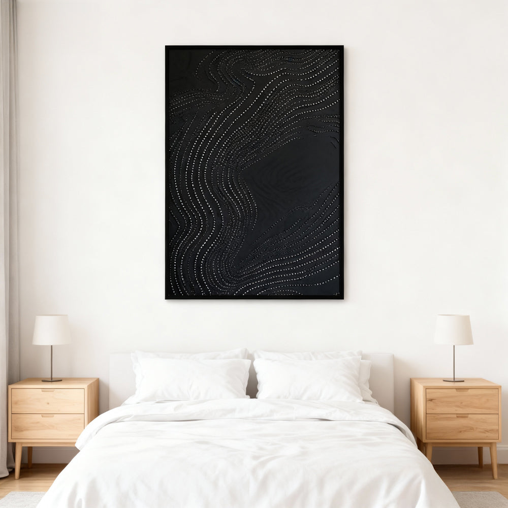 Flow Line Pattern Theme Painting – Minimalist Abstract Style Handmade Texture Wall Art