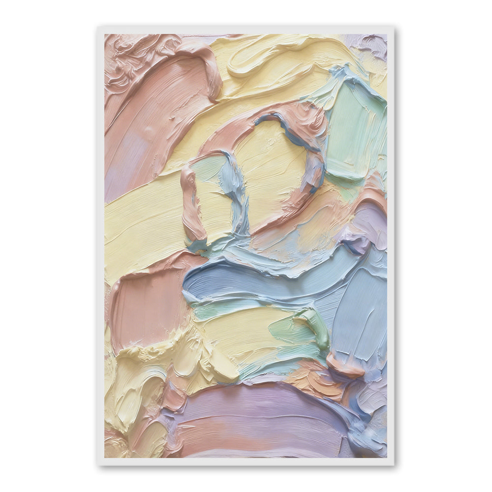 Pastel Abstract Oil Painting, Textured Art, Wall Décor