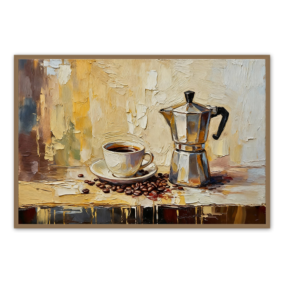 Morning Brew – Classic Still Life Style Handmade Oil Painting Wall Art