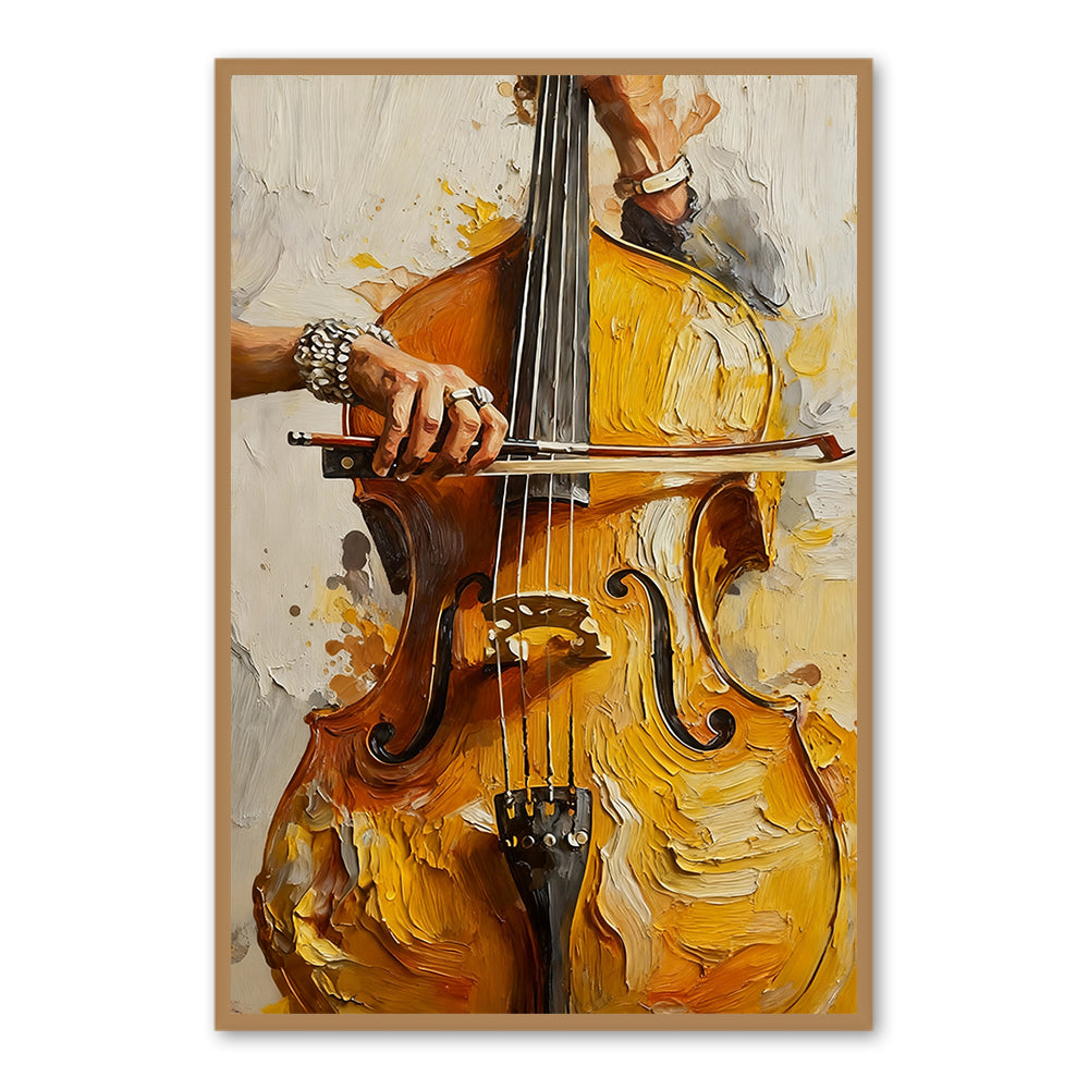Rhythm of Strings – Impressionist Music Theme Handmade Oil Painting Wall Art
