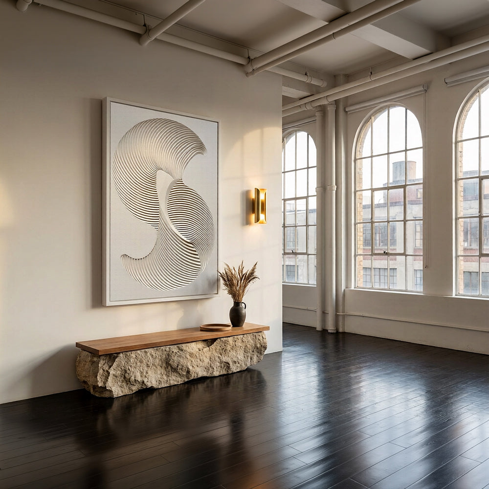 Abstract Wave Sculpture - Handcrafted Wall Art, Paper Art, Unique Art Piece