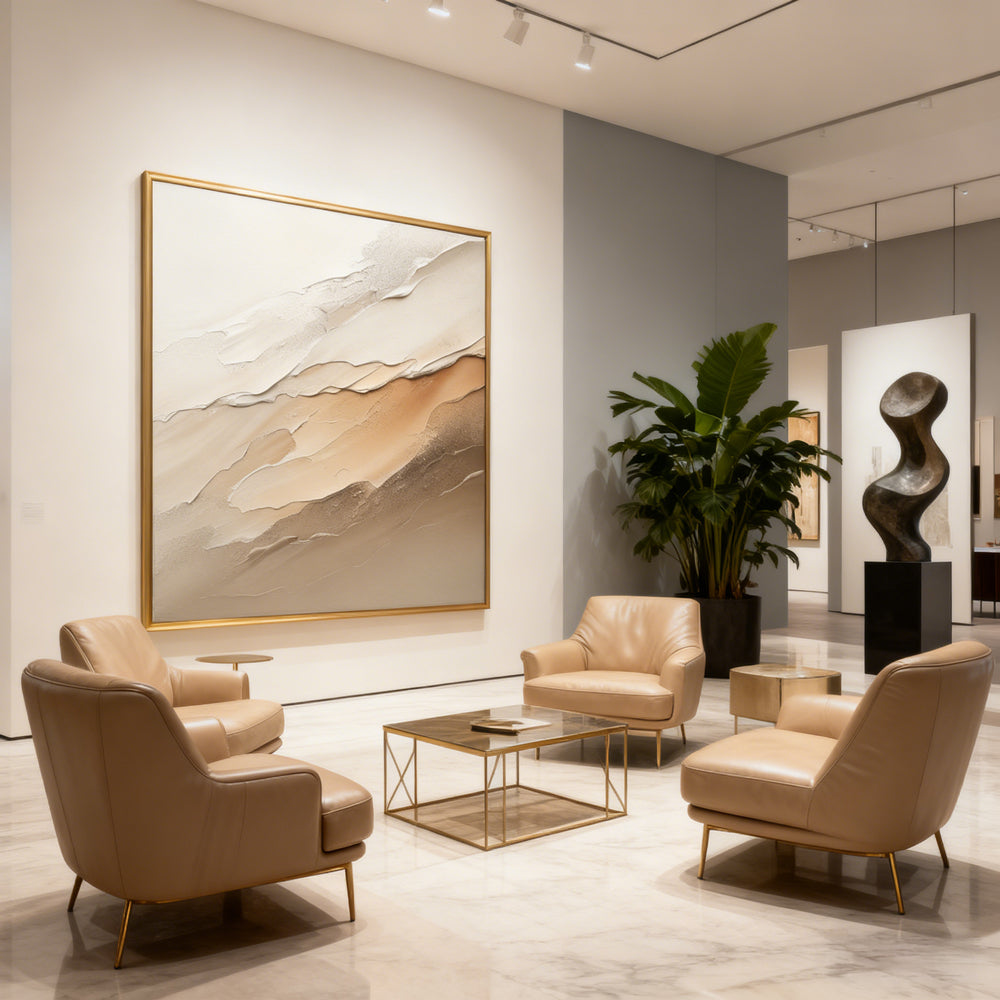 Desert Drift Texture Art – Modern Abstract Style Handmade Oil Painting Wall Art