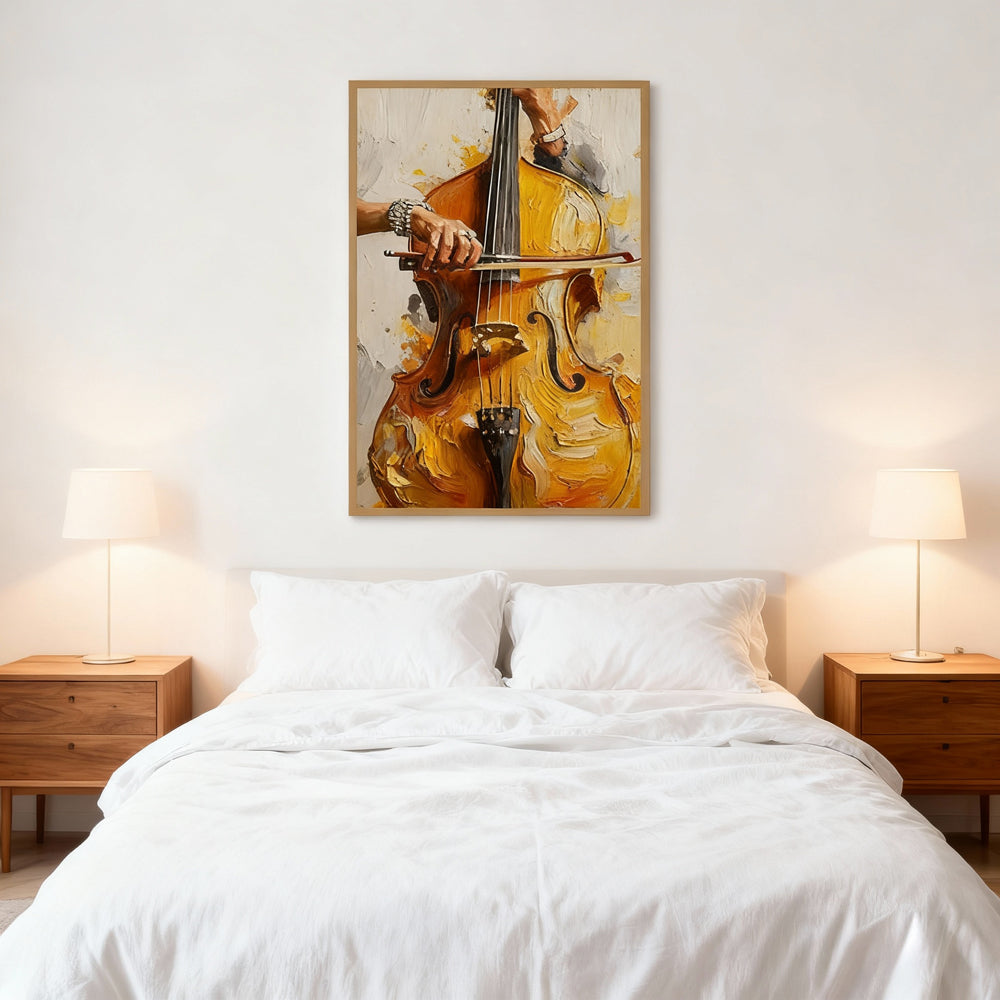 Rhythm of Strings – Impressionist Music Theme Handmade Oil Painting Wall Art