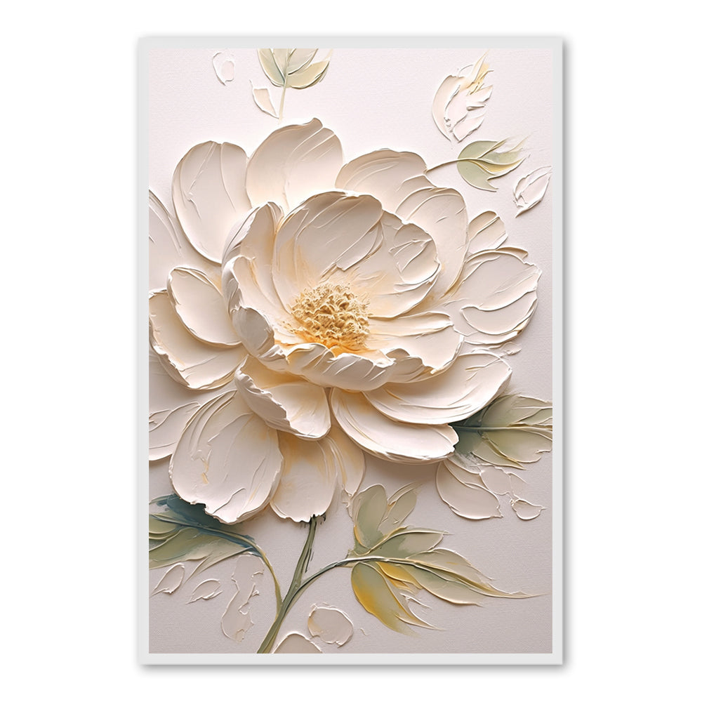 Elegant Blossom Texture Art – Impressionistic Floral Style Handmade Oil Painting Wall Art