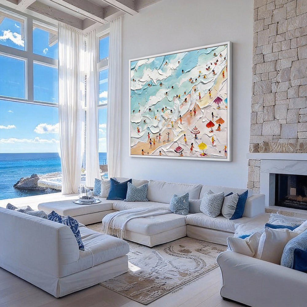 Beachside Bliss A Handcrafted Celebration of Coastal Serenity-square canvas