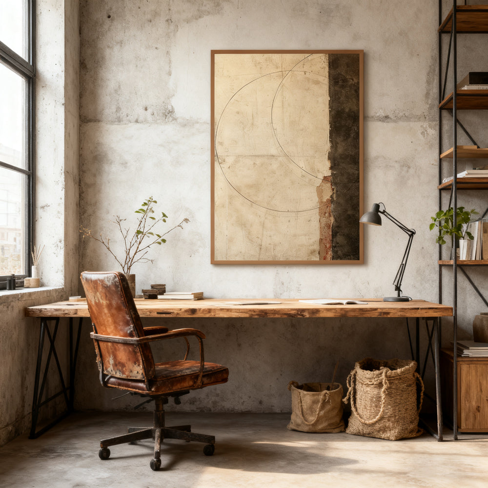 Geometric Echoes Minimalist Lines – Abstract Modern Style Handmade wall art paintings