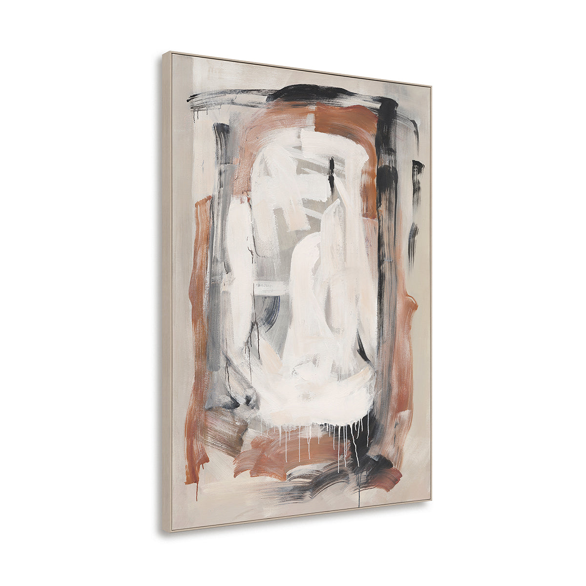 Abstract Expressionism Wall Art Hand-painted Texture Canvas Neutral Tones Modern Large Living Room Decoration
