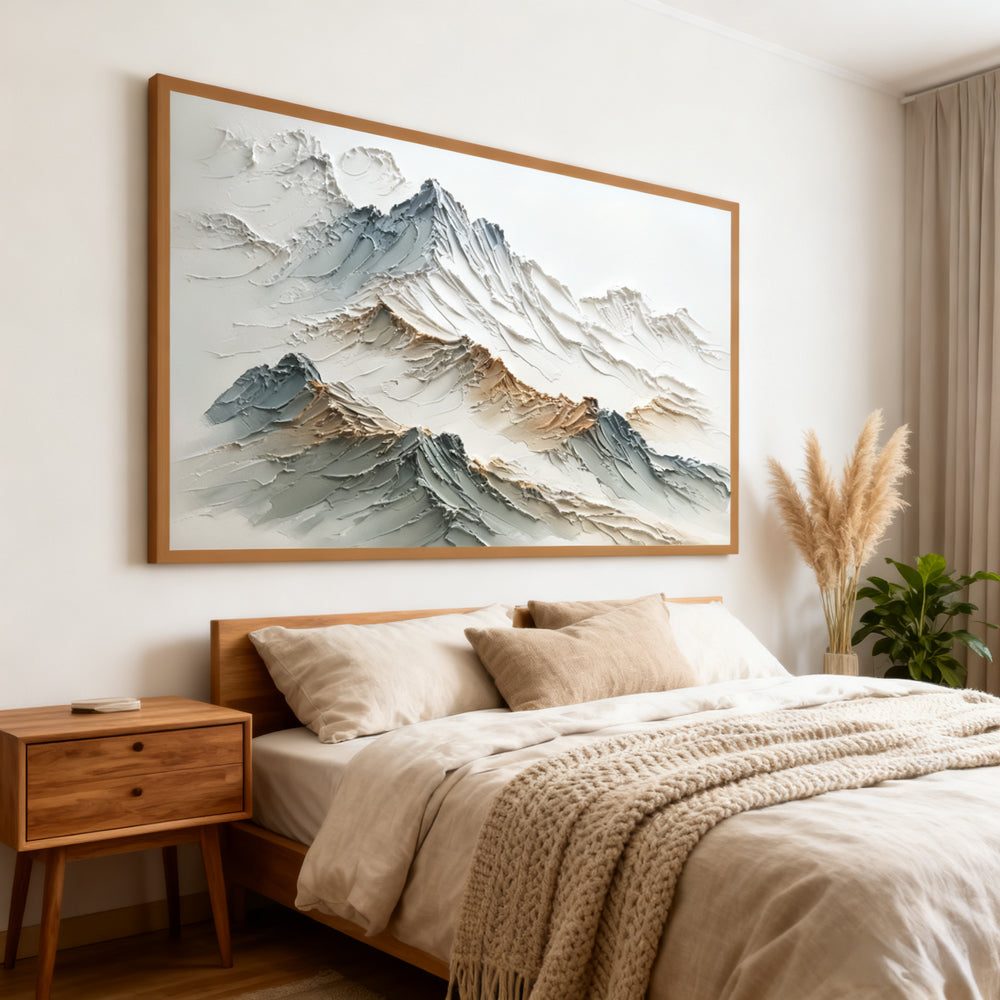 Majestic Ridge Landscape – Textured Abstract Style Handmade Oil Painting Wall Art