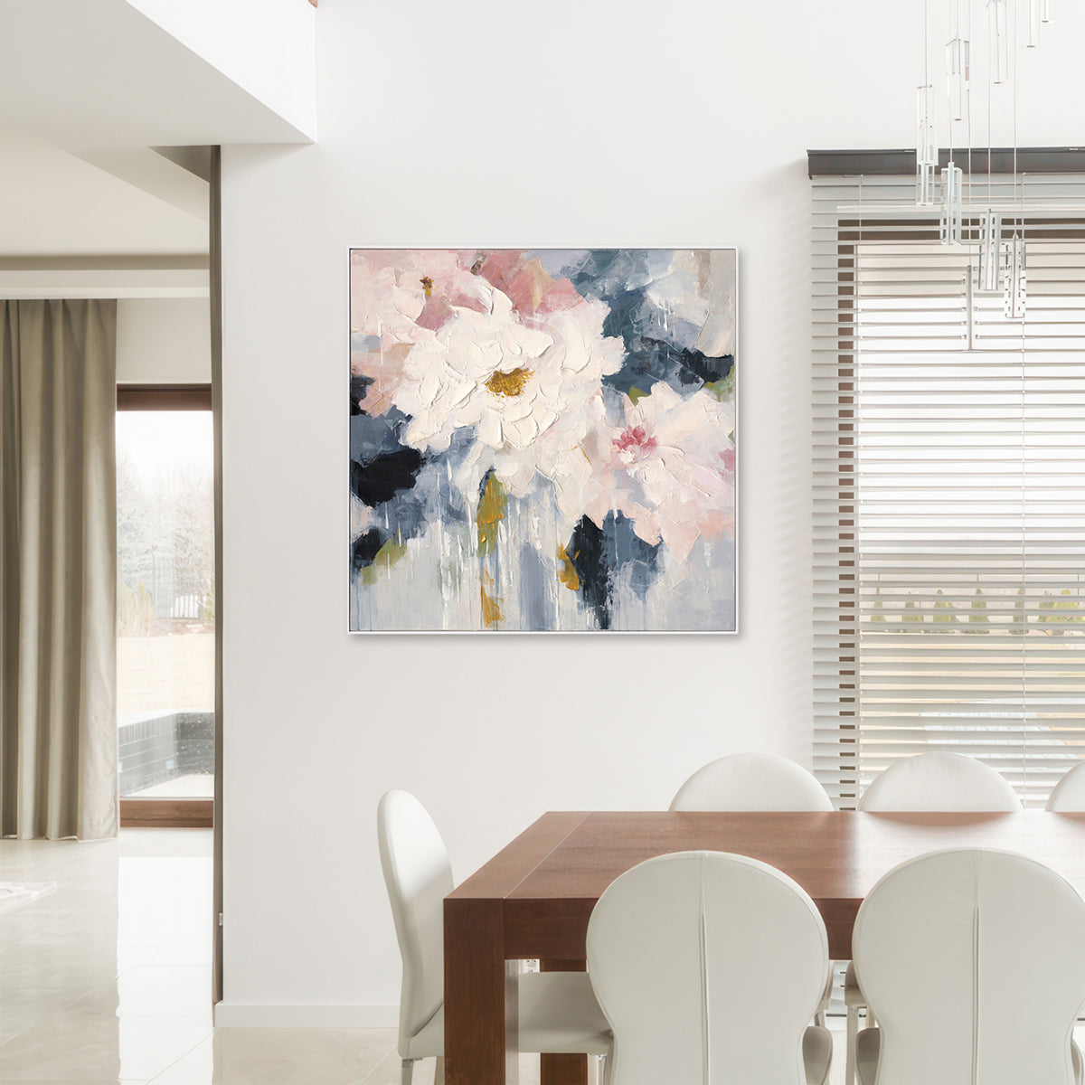 Abstract Floral Wall Art Hand-painted Texture Canvas Modern Minimalist Style Home Decoration