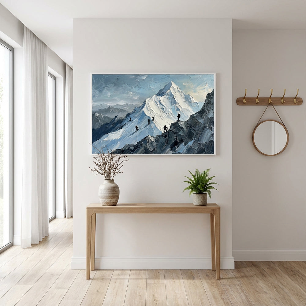 Ascend the Summit – Impressionist Alpine Expedition Oil-Style Artwork Handcrafted Painting