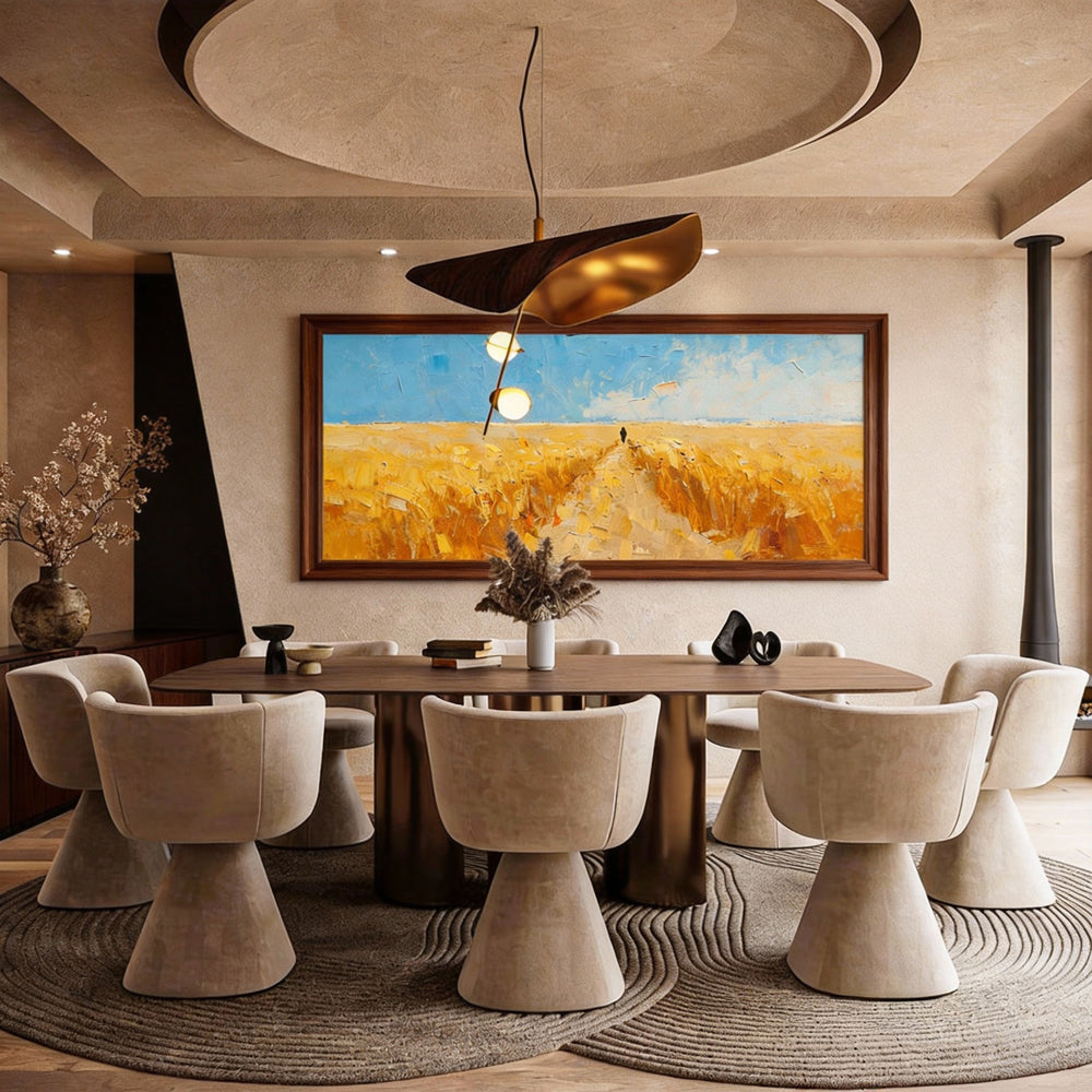 Path of Light – Impressionist Landscape Texture Painting, Handmade Oil Wall Art-Landscape Orientation