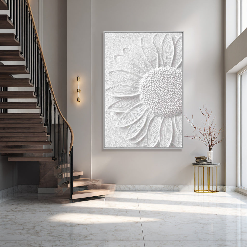Handcrafted Painting Sunflower Relief A Timeless Touch of Elegance and Nature