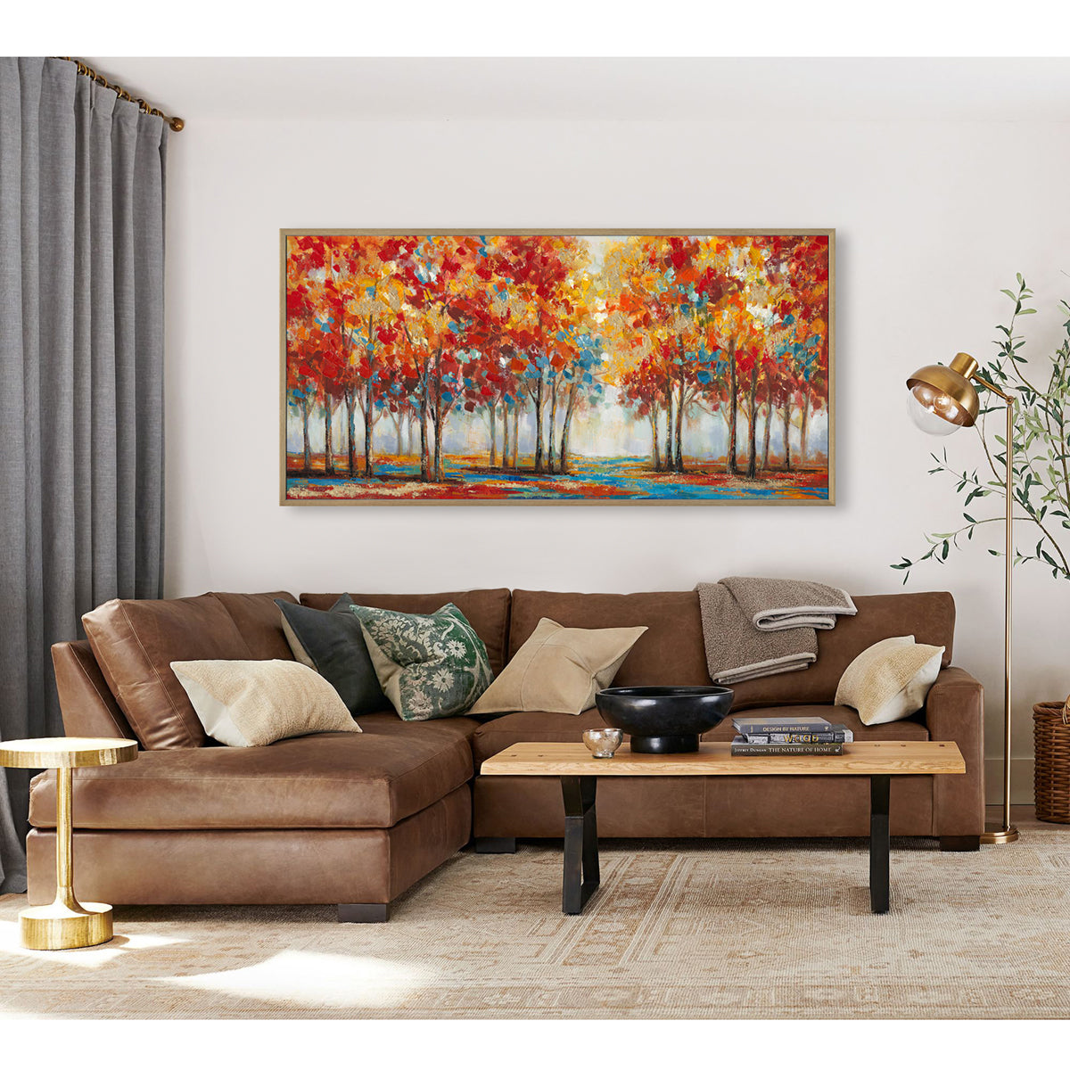 Golden Forest Symphony Handcrafted Painting Wall Art