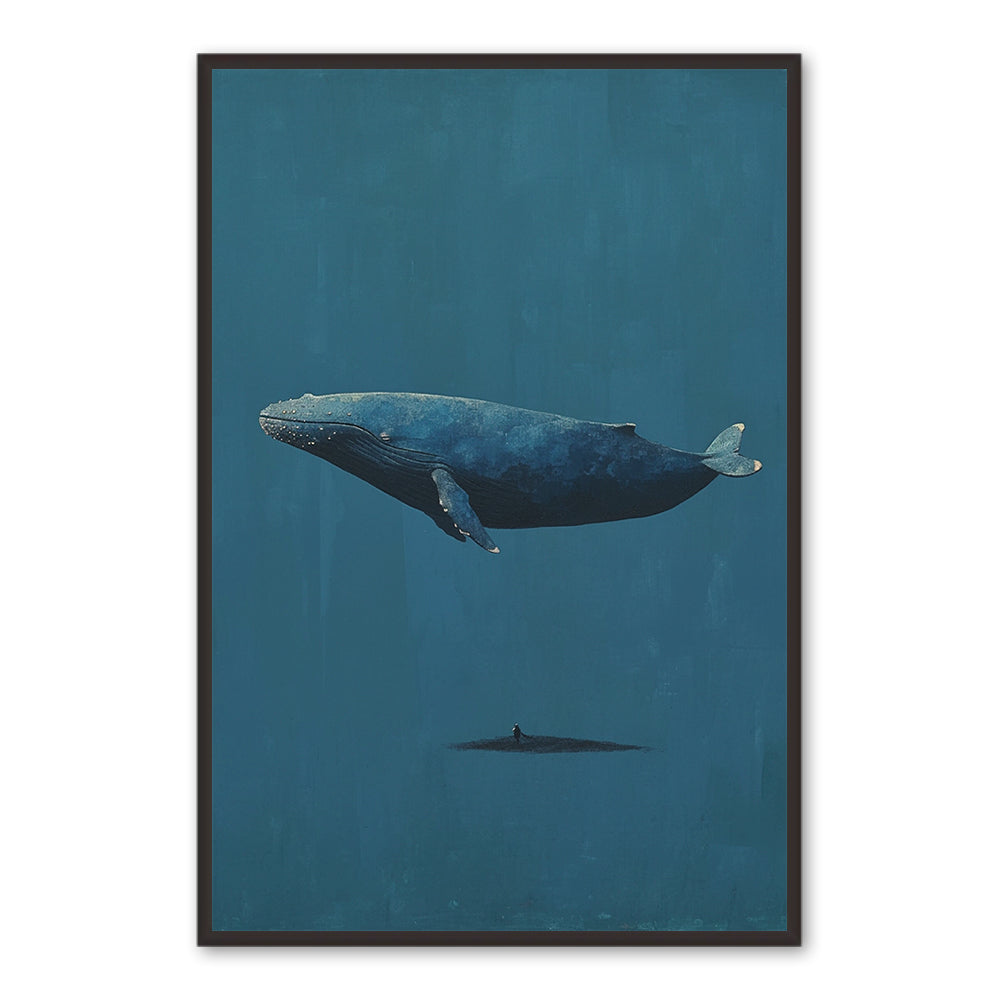 Whale Dream – Minimalist Marine Life Style Handmade Oil Painting Wall Art