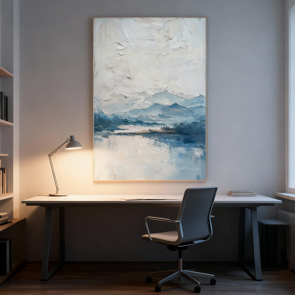 Serene Mountain Landscape – Handcrafted Oil Painting