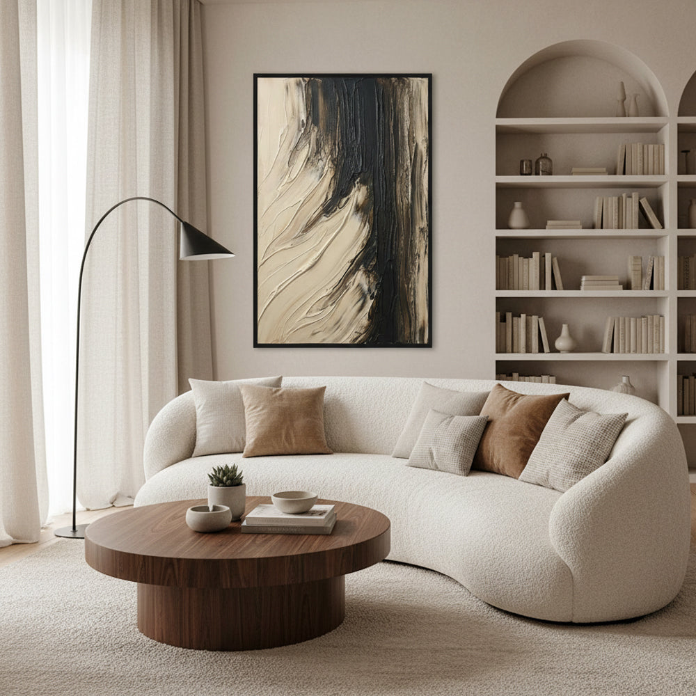 Earthbound Currents – Abstract Textured Organic Flow Oil-Style Artwork Handcrafted Oil Painting