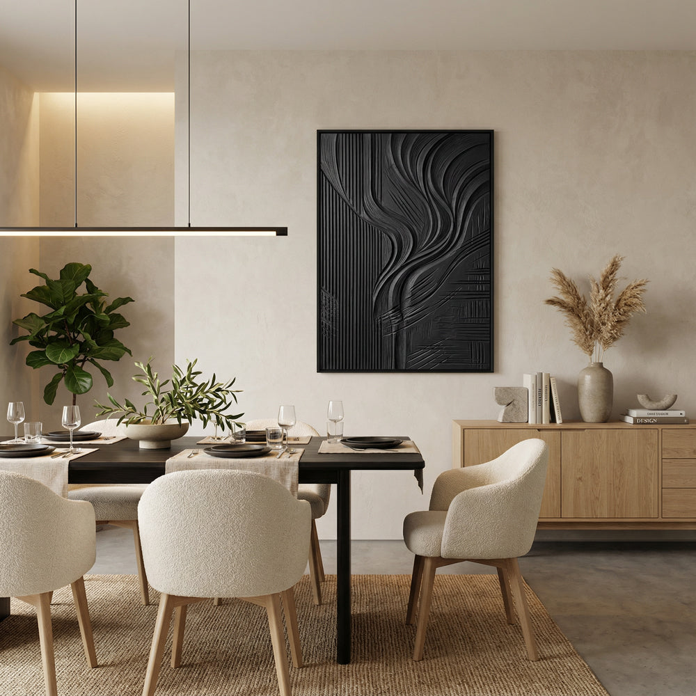 Silent Geometry – Contemporary Abstract Textured Hand-Painted Oil Painting Wall Art