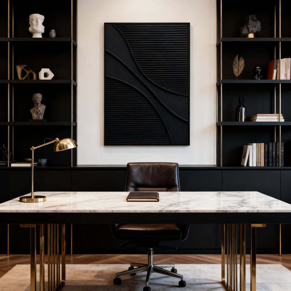 Black Flow Texture – Minimalist Abstract Style