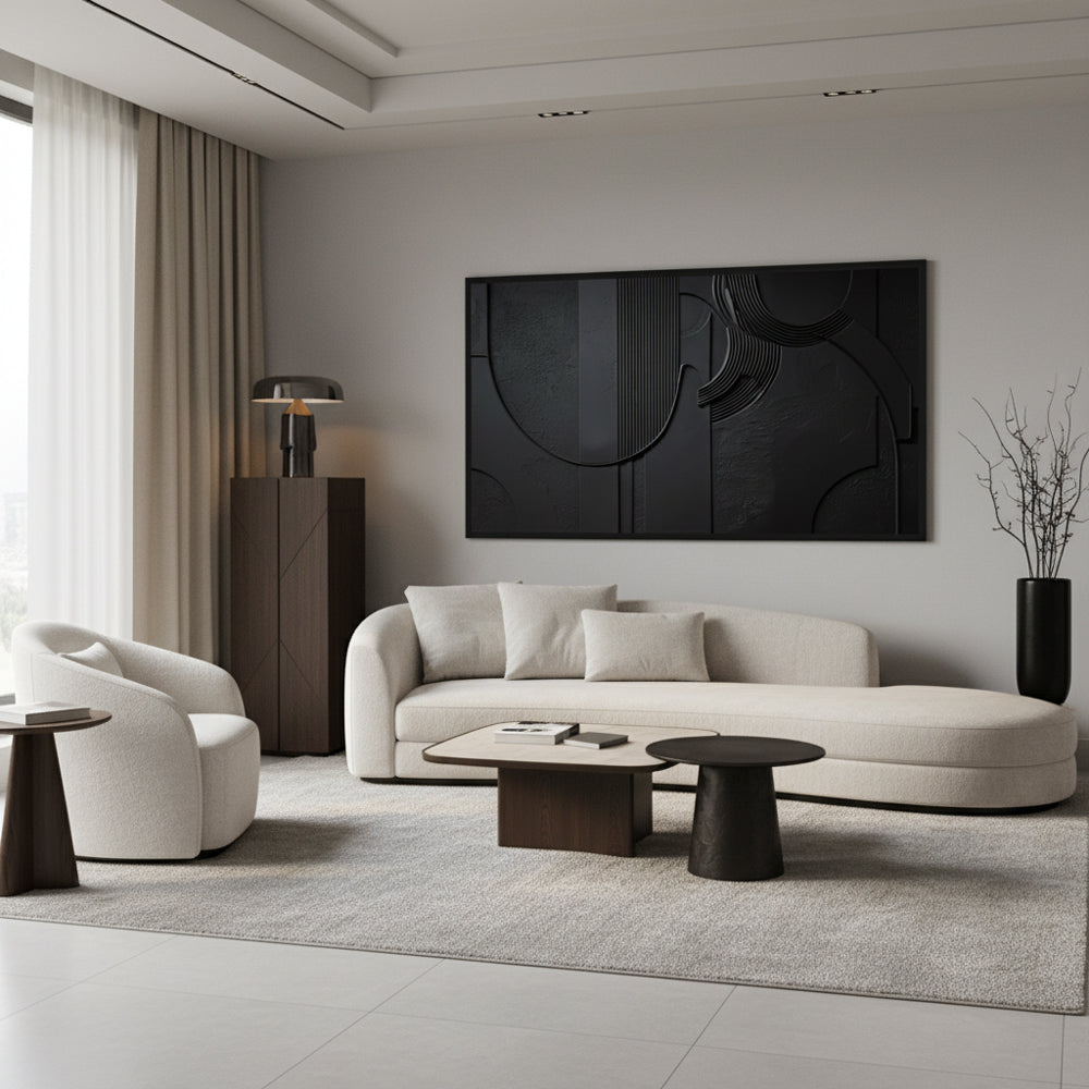 Obsidian Flow Handmade Painting-Horizontal Orientation