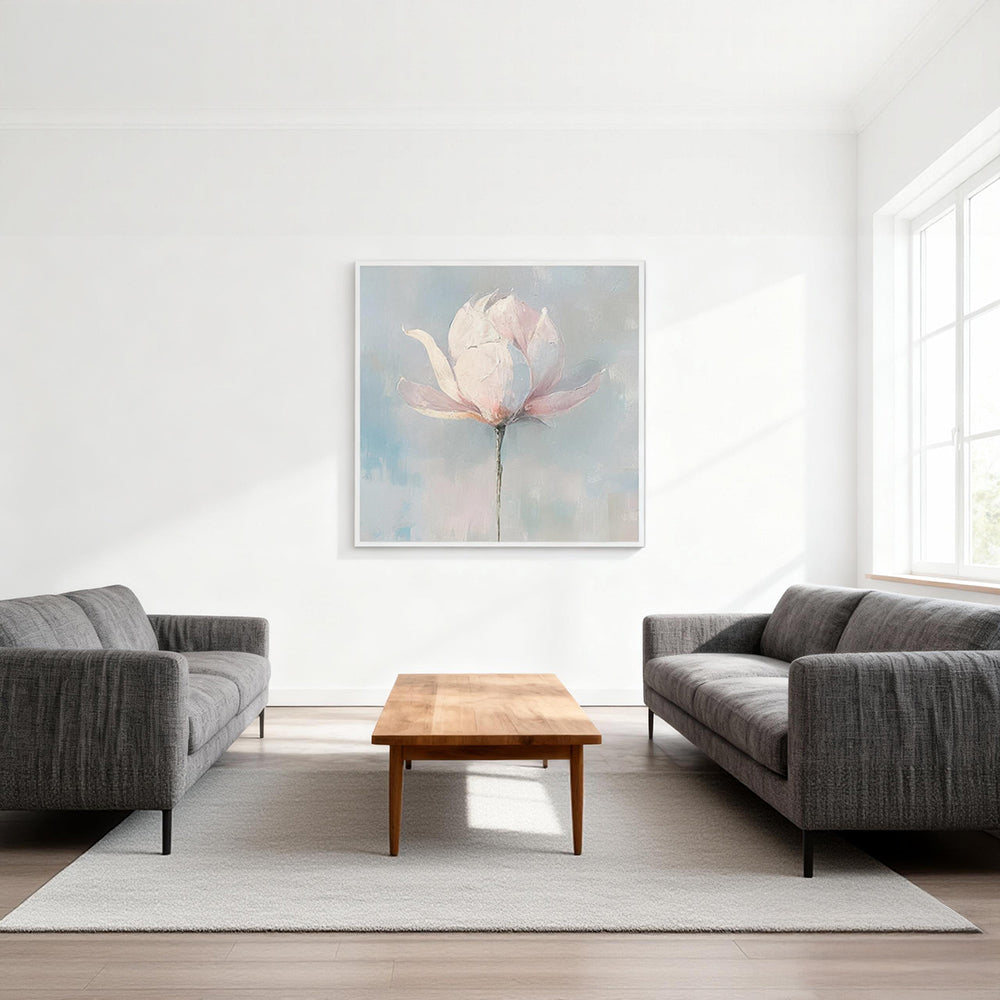 Pure Blossom – Modern Minimalist Floral Style Handmade Oil Painting Wall Art