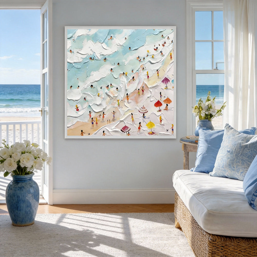 Beachside Bliss A Handcrafted Celebration of Coastal Serenity-square canvas