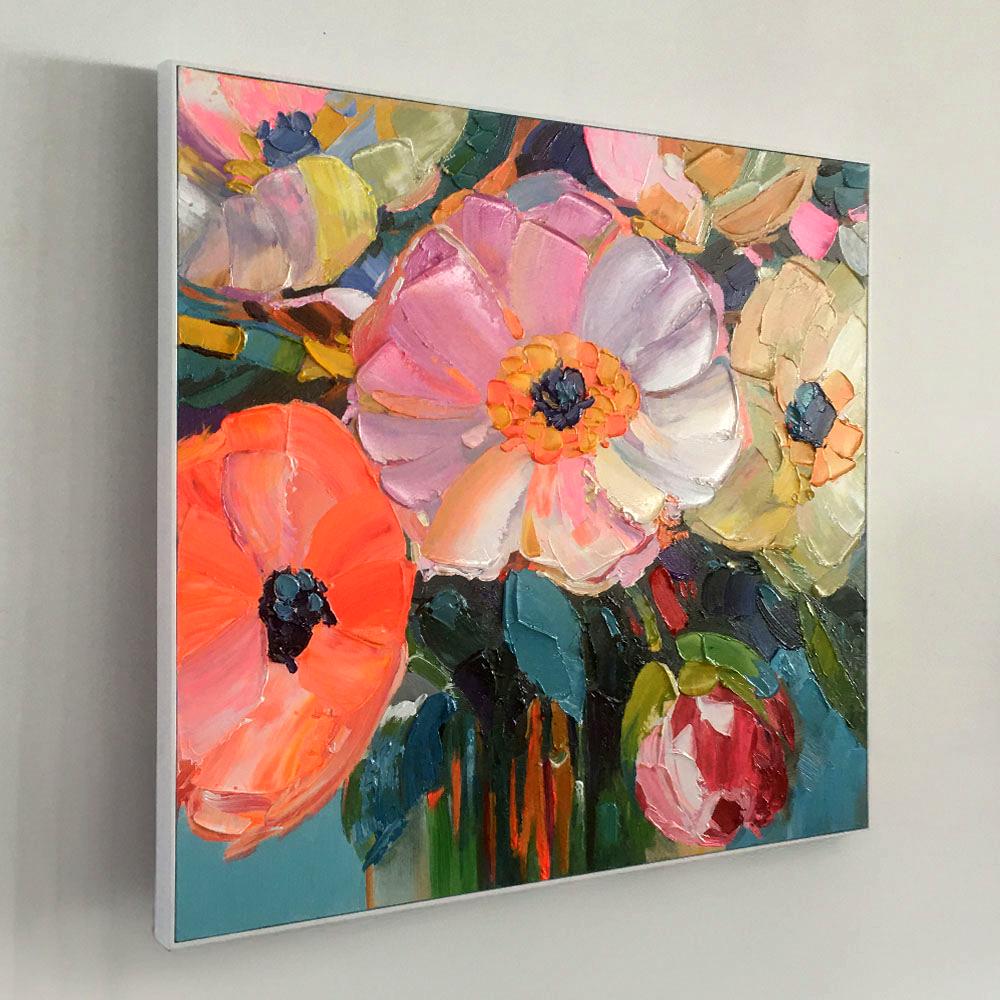 لوحة حائط زهرية ملونة قماشية بنسيج مرسوم يدويًا ديكور حديث تجريدي لغرفة المعيشة
