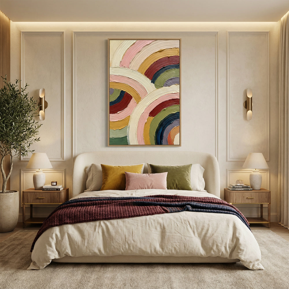 Arc of Harmony | Contemporary Abstract Geometric Handmade Oil Painting Wall Art