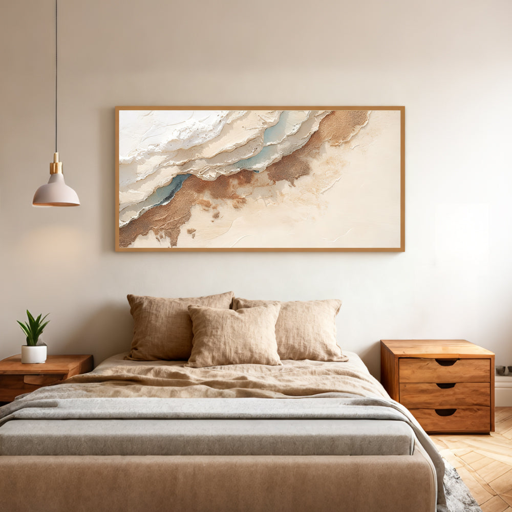 Ocean Crest Layers – Modern Abstract Textured Hand-Painted Oil Wall Art