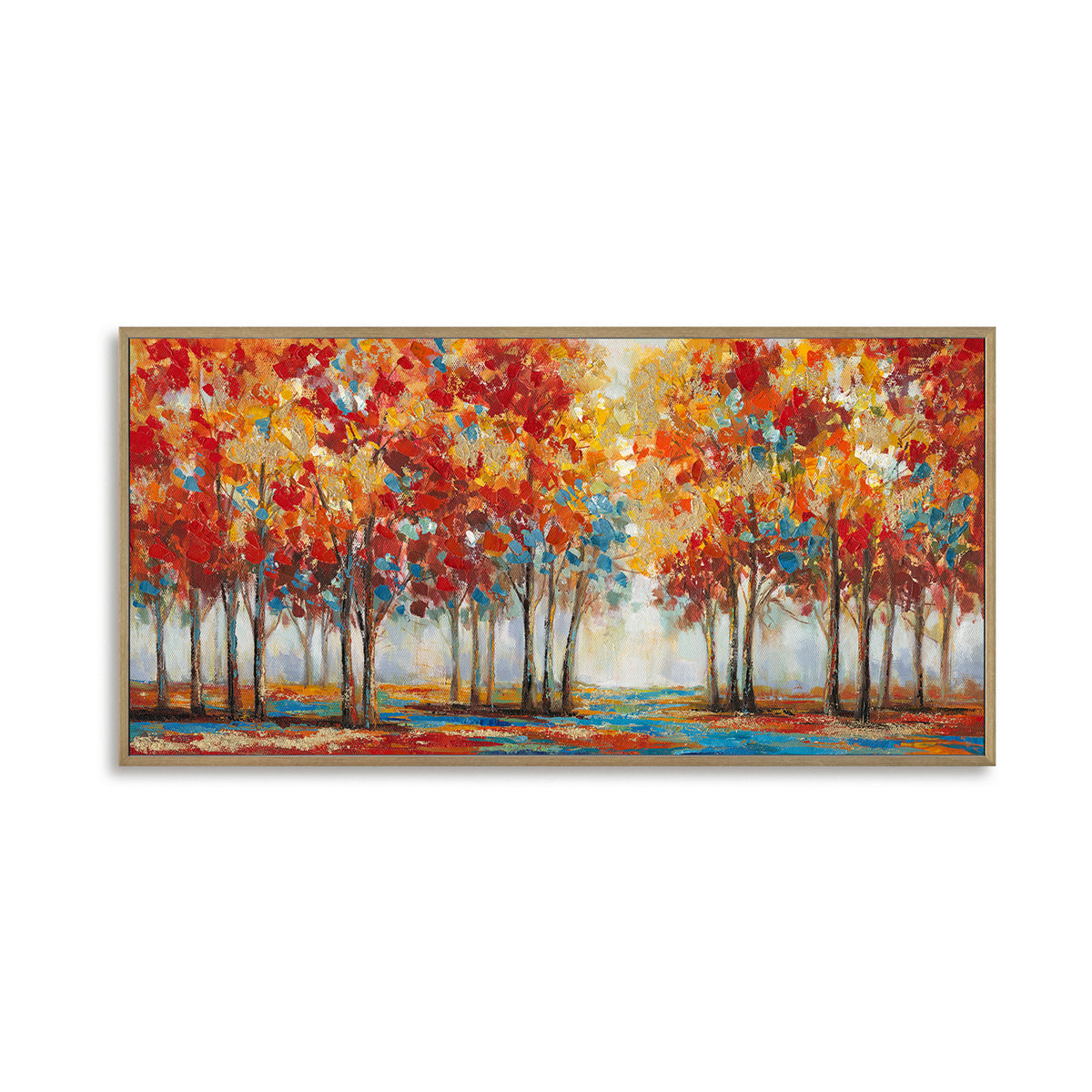 Golden Forest Symphony Handcrafted Painting Wall Art