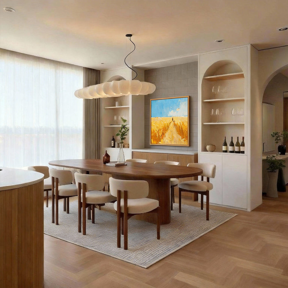 Path of Light – Impressionist Landscape Texture Painting, Handmade Oil Wall Art-square canvas